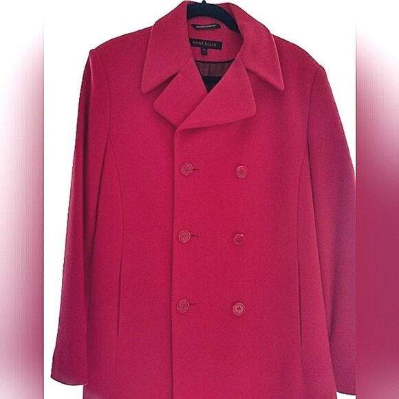Anne Klein Lambswool Cashmere Coat Double Breasted SZ 10 EUC - Picture 16 of 16